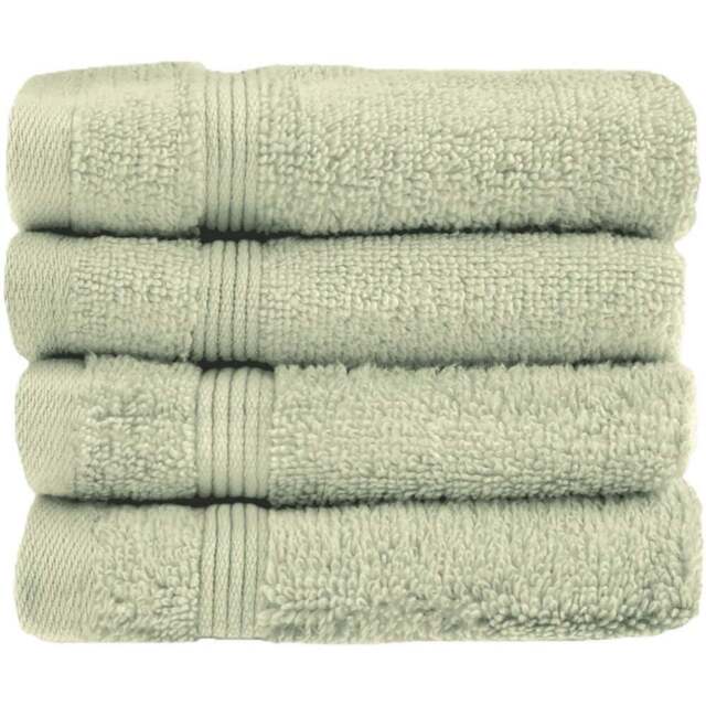 Allure Bath Fashions Luxury Zero Twist Egyptian Cotton Sage Green Face Cloth 4 Pack - Size: 30 x 30cm - Wilko - image 1