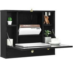 Costway Black Wall Mounted Wooden Cabinet - Size: 68.6 x 63.5 x 10.16cm - Wilko - thumbnail 3