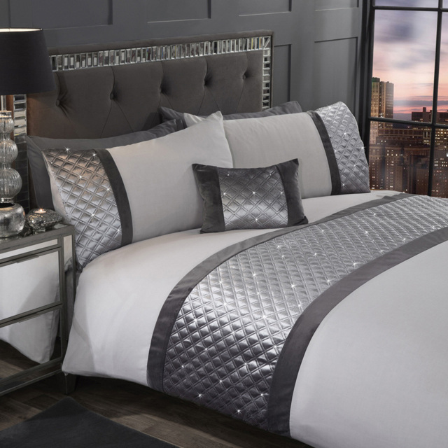 Rapport Home Hollywood Single Silver Duvet Set - Wilko - image 1