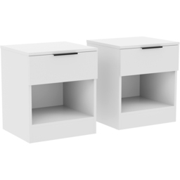 Vida Designs Trega Single Drawer Single Shelf White Bedside Cabinet Set of 2 - Wilko - thumbnail 4