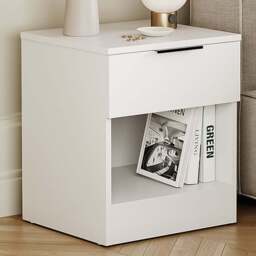 Vida Designs Trega Single Drawer Single Shelf White Bedside Cabinet Set of 2 - Wilko - thumbnail 1