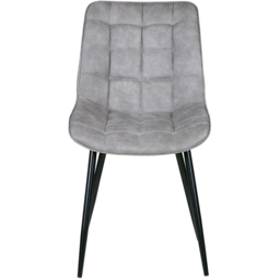 Alba Set of 2 Light Grey Suede Effect Plush Padded Dining Chairs - MCC - Wilko - thumbnail 3