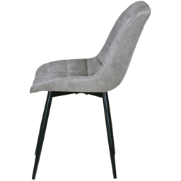 Alba Set of 2 Light Grey Suede Effect Plush Padded Dining Chairs - MCC - Wilko - thumbnail 5