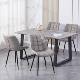 Alba Set of 2 Light Grey Suede Effect Plush Padded Dining Chairs - MCC - Wilko - thumbnail 7