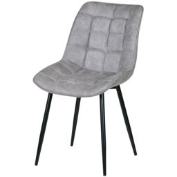 Alba Set of 2 Light Grey Suede Effect Plush Padded Dining Chairs - MCC - Wilko - thumbnail 4