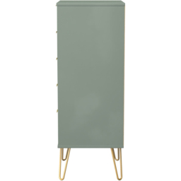 Crowndale Diamond 5 Drawer Reed Green Tall Bedside Cabinet Ready Assembled - Wilko - thumbnail 4