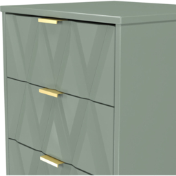 Crowndale Diamond 5 Drawer Reed Green Tall Bedside Cabinet Ready Assembled - Wilko - thumbnail 6