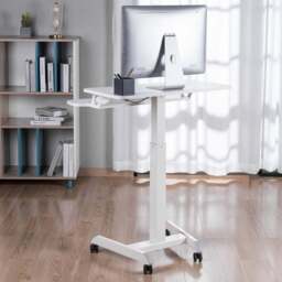 ProperAV 2 Tier Gaming Desk White - Size: 80 x 60 x 15cm - Wilko - thumbnail 1