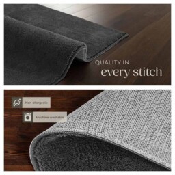 tectake Zonelle Anthracite Short Pile Ultra Soft Rug 200 x 140cm - Size: 1.5 x 230 x 160cm - Yellow - Wilko - thumbnail 6
