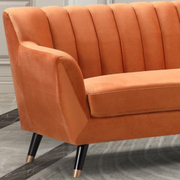 Morgan 2 Seater Orange Plush Velvet Sofa - Artemis Home - Wilko - thumbnail 3