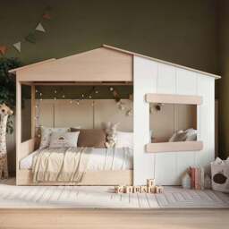 Flair Dreamland Oak House Bed - Size: Single - Brown - Wilko