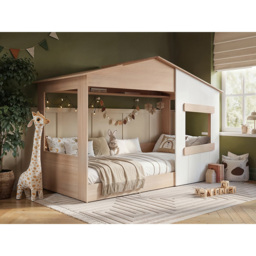 Flair Dreamland Oak House Bed - Size: Single - Brown - Wilko - thumbnail 5
