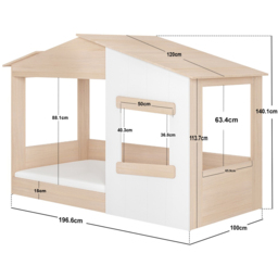 Flair Dreamland Oak House Bed - Size: Single - Brown - Wilko - thumbnail 7