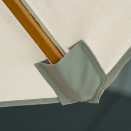 Outsunny Grey Double Tier Wooden Parasol 2.7m - Size: 3m - Wilko - thumbnail 4