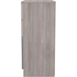 Crowndale Milan 4 Drawer Grey Gloss and Grey Oak Chest of Drawers Ready Assembled - Grey Gloss & Grey Oak - Wilko - thumbnail 4