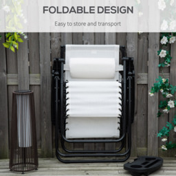 Outsunny White Zero Gravity Foldable Garden Recliner Chair with Canopy - Size: 1 Seater - Wilko - thumbnail 7