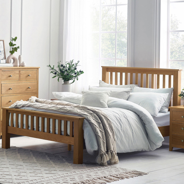 Julian Bowen Mallory Double High Footend Bed - Brown - Wilko - image 1