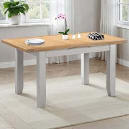 Seconique Windsor 8 Seater 120-150cm Extending Dining Table Pebble Grey and Oak - Pebble Grey/Oak - Wilko