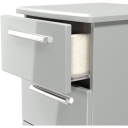 Crowndale Knightsbridge 5 Drawer Grey Gloss and Dusk Grey Tall Bedside Cabinet Ready Assembled - Grey Gloss & Dusk Grey - Wilko - thumbnail 7
