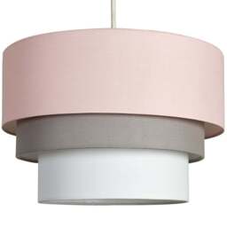 ValueLights Aztec 3-Tier Dusky Pink Fabric Ceiling Light Shade - Size: 30 x 20 x 30cm - Wilko - thumbnail 1