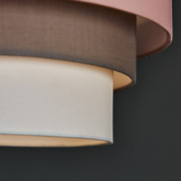 ValueLights Aztec 3-Tier Dusky Pink Fabric Ceiling Light Shade - Size: 30 x 20 x 30cm - Wilko - thumbnail 4