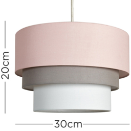 ValueLights Aztec 3-Tier Dusky Pink Fabric Ceiling Light Shade - Size: 30 x 20 x 30cm - Wilko - thumbnail 6