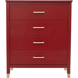 Palazzi 4 Drawer Red Chest of Drawers - Wilko - thumbnail 4