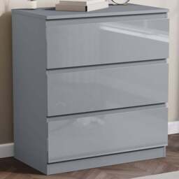 Vida Designs Glinton 3 Drawer Grey Chest of Drawers - Wilko - thumbnail 1