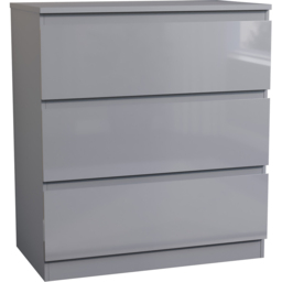 Vida Designs Glinton 3 Drawer Grey Chest of Drawers - Wilko - thumbnail 3