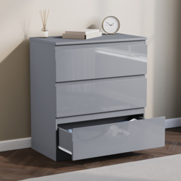 Vida Designs Glinton 3 Drawer Grey Chest of Drawers - Wilko - thumbnail 5