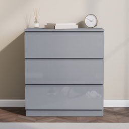 Vida Designs Glinton 3 Drawer Grey Chest of Drawers - Wilko - thumbnail 4