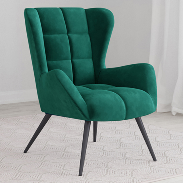 Dorel Dalton Green Velvet Accent Chair - Size: 91 x 75 x 86cm - Wilko - image 1