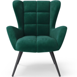 Dorel Dalton Green Velvet Accent Chair - Size: 91 x 75 x 86cm - Wilko - thumbnail 4