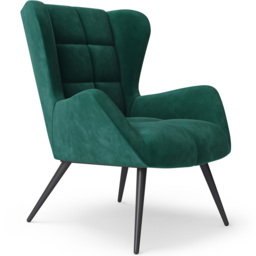 Dorel Dalton Green Velvet Accent Chair - Size: 91 x 75 x 86cm - Wilko - thumbnail 3