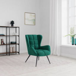 Dorel Dalton Green Velvet Accent Chair - Size: 91 x 75 x 86cm - Wilko - thumbnail 6