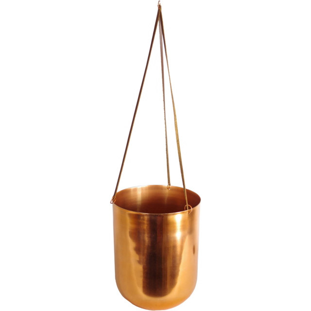 Leaf Copper Hanging Planter 18 x 22cm - Size: 22 x 18 x 18cm - Orange - Wilko - image 1