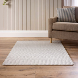 My Mat Ivory Sculptured Honeycomb Washable Rug 100 x 150cm - Cream - Wilko - thumbnail 3