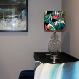 Benjamin Tate Design Small Contoured Tropical Leaves and Flowers Lamp Shade - Size: 25 x 22 x 10cm - Green - Wilko - thumbnail 6