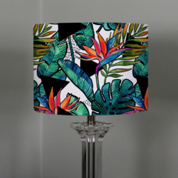 Benjamin Tate Design Small Contoured Tropical Leaves and Flowers Lamp Shade - Size: 25 x 22 x 10cm - Green - Wilko - thumbnail 3