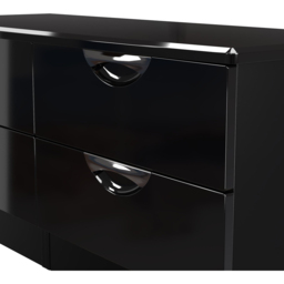 Crowndale Camden 4 Drawer Black Gloss and Black Bed Box Ready Assembled - Size: 51 x 112 x 42cm - Black Gloss & Black - Wilko - thumbnail 7