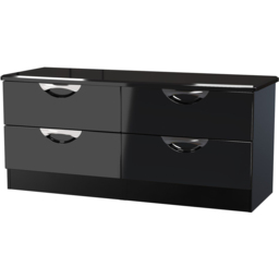 Crowndale Camden 4 Drawer Black Gloss and Black Bed Box Ready Assembled - Size: 51 x 112 x 42cm - Black Gloss & Black - Wilko - thumbnail 4