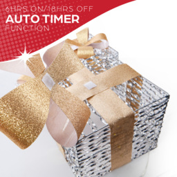 The Christmas Workshop 60 Warm White LED Silver Gift Box Decoration Set of 3 - Size: 22 x 20 x 20cm - Wilko - thumbnail 6