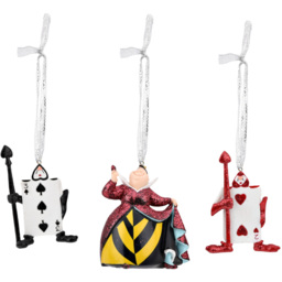 Disney Alice In Wonderland Christmas Tree Ornaments 3 Pack - Multi - Wilko