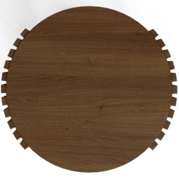 GFW Zadie Single Shelf Walnut Slatted Round Side Table - Size: 48 x 53 x 53cm - Wilko - thumbnail 6