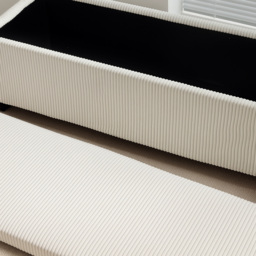 HOMCOM Beige Storage Ottoman Bench with Lid - Size: 40 x 42 x 112cm - White - Wilko - thumbnail 4