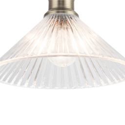 Cosylyte Bowley Matt Black Ribbed Glass Flush Ceiling Light - Size: 28.5 x 28.5 x 19.5cm - Wilko - thumbnail 5