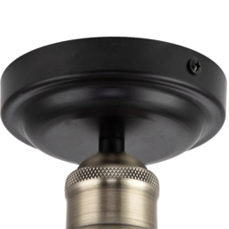 Cosylyte Bowley Matt Black Ribbed Glass Flush Ceiling Light - Size: 28.5 x 28.5 x 19.5cm - Wilko - thumbnail 6
