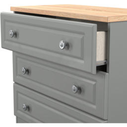 Crowndale Norfolk 3 Drawer Dusk Grey and Bardolino Oak Chest of Drawers Ready Assembled - Dusk Grey & Bardolino Oak - Wilko - thumbnail 7