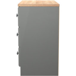 Crowndale Norfolk 3 Drawer Dusk Grey and Bardolino Oak Chest of Drawers Ready Assembled - Dusk Grey & Bardolino Oak - Wilko - thumbnail 4