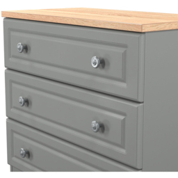 Crowndale Norfolk 3 Drawer Dusk Grey and Bardolino Oak Chest of Drawers Ready Assembled - Dusk Grey & Bardolino Oak - Wilko - thumbnail 6